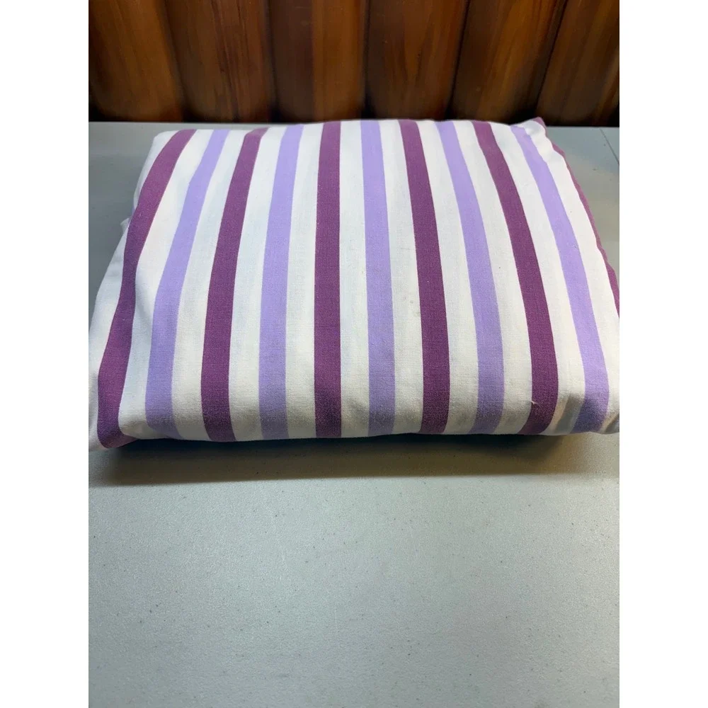 VTG Retro JCPenney Full Flat & Fitted Bed Sheets Purple striped USA 70's Double